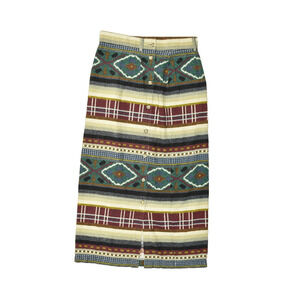 Vintage FSTOP Maxi Skirt A Line Women's Regular Size 10 Multicolor Aztec Cotton
